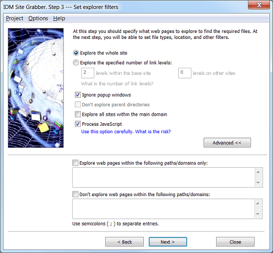 Step 3 of Internet Download Manager Grabber Wizard